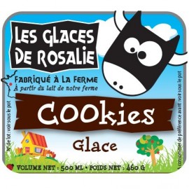 Glace Cookies - les glaces de rosalie - 500ml