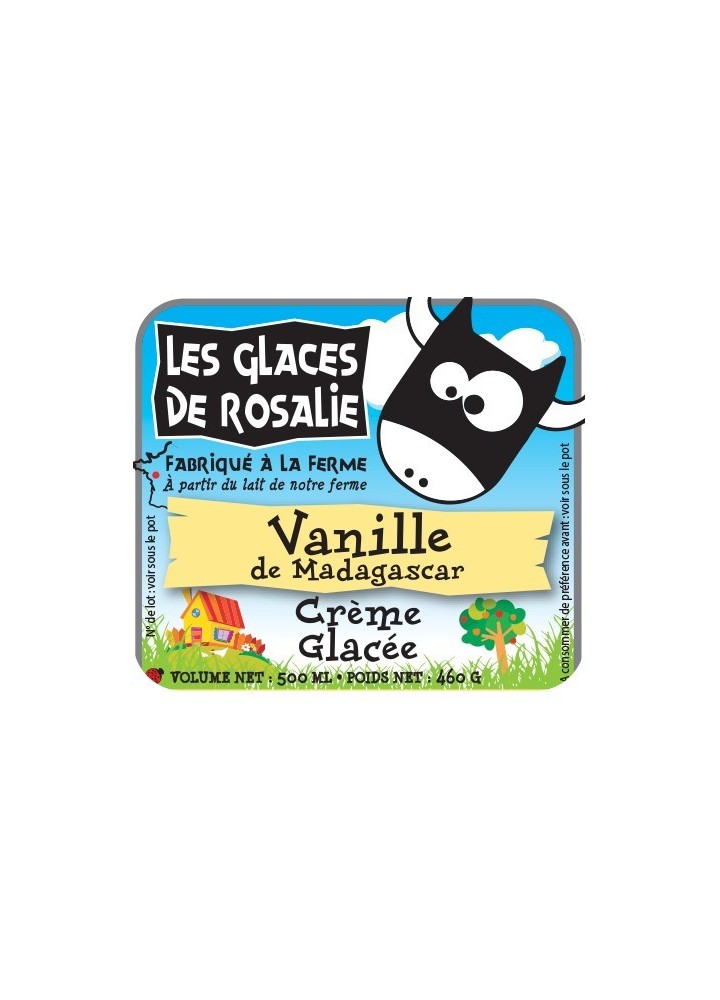 Crème glacée vanille de Madagascar - les glaces de rosalie - 500ml