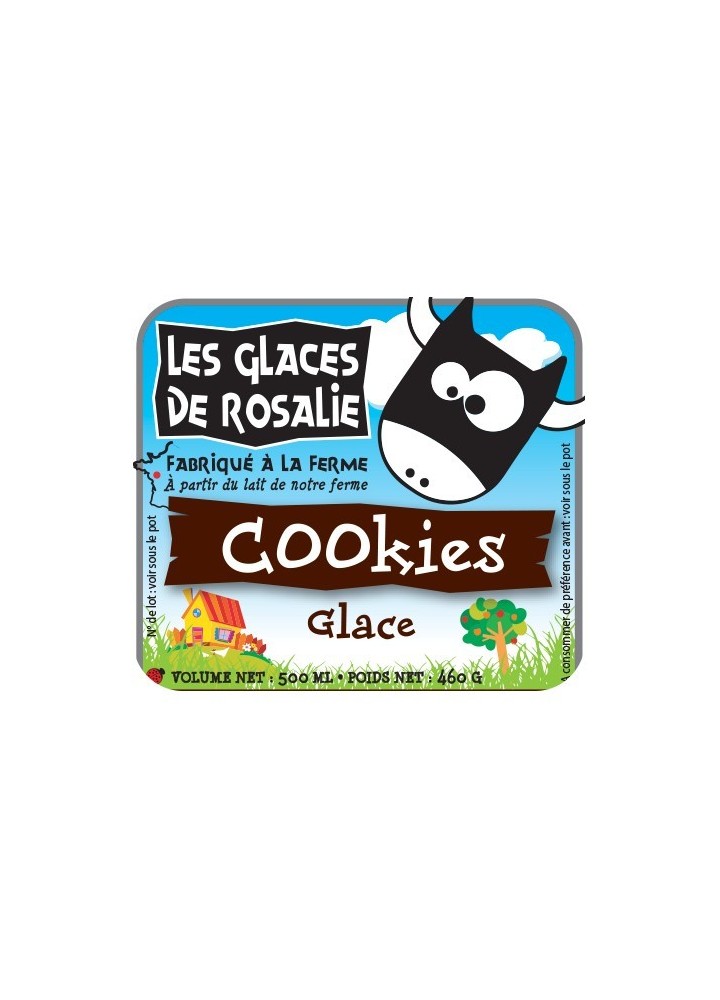 Glace Cookies - les glaces de rosalie - 500ml