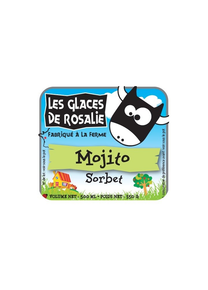 Sorbet Mojito plein fruits - les glaces de rosalie - 500ml